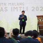 Ketua Umum PB IMTLI Mohamad Thoriq Azhari saat memberi sambutan pada pembukaan Rakernas HMTLI 2023 di Aula Kampus 1 ITN Malang
