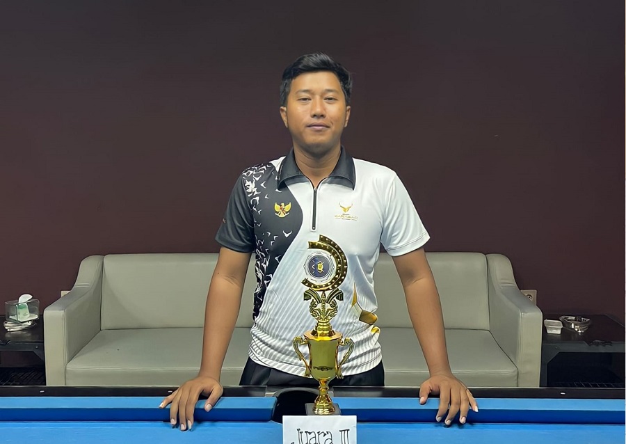 Wahyu Putra Sanjaya, mahasiswa Teknik Sipil S-1, ITN Malang sabet Juara 3 Tournament 9 Ball Pelajar & Mahasiswa 2023, Three Brothers Billiard, Sidoarjo, Jawa Timur
