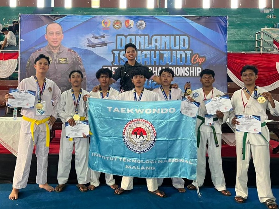 Kontingen Taekwondo ITN Malang berlaga di Kejuaraan Taekwondo “Danlanud Iswahjudi Cup Taekwondo Championship 2025” Madiun